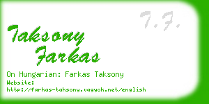 taksony farkas business card